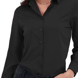 Black Basic Button Down Shirt